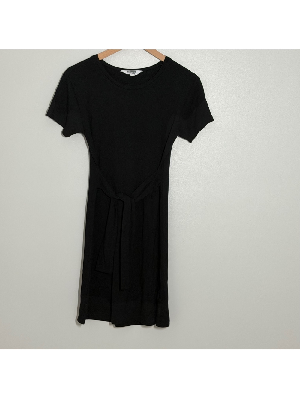 BB Dakota Steve Madden Sunrise Tie Front Black T-Shirt Mini Dress XS